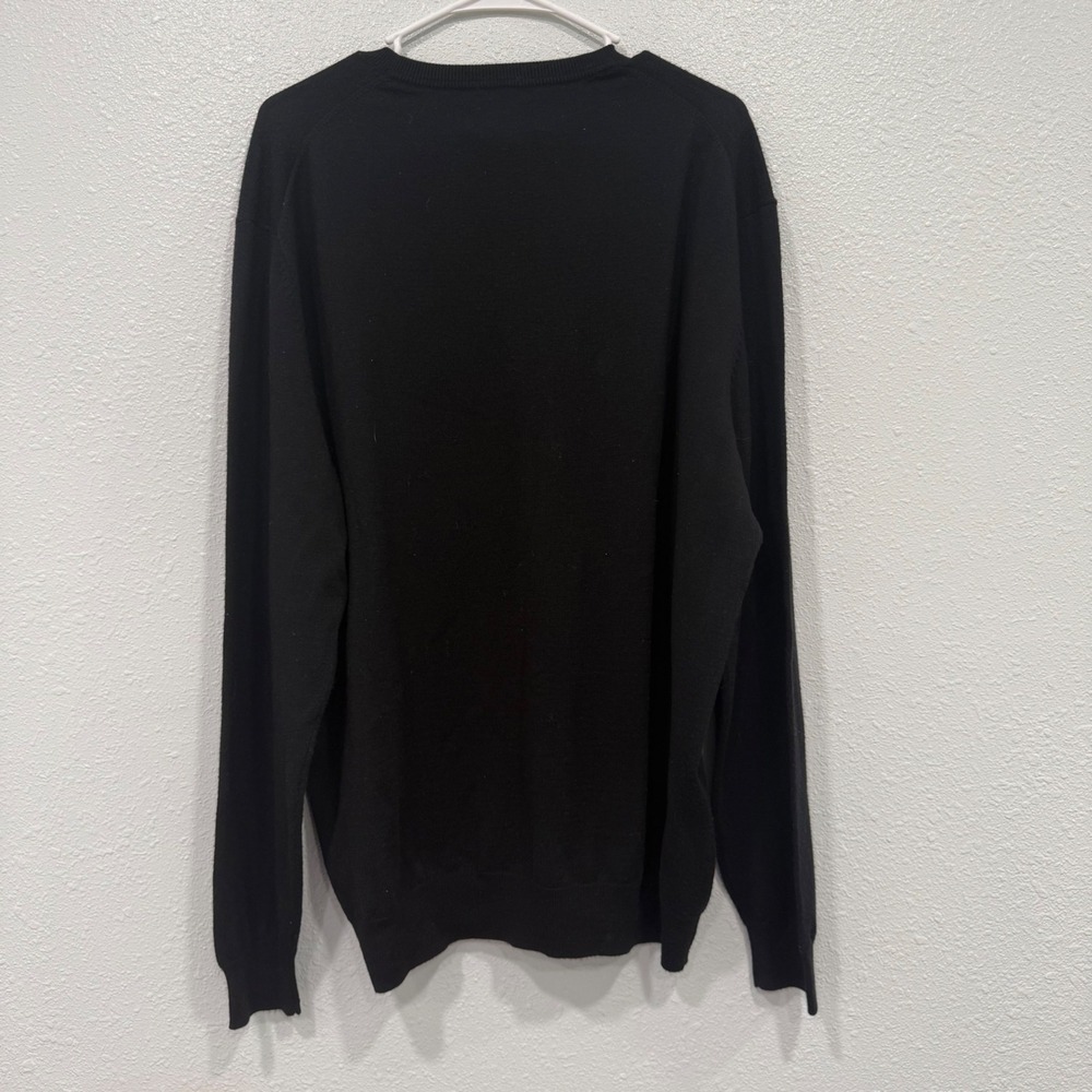 Joseph Abboud Black Extra Fine Merino Wool V-Neck Sweater 3XLT Tall Mens - Picture 5 of 6